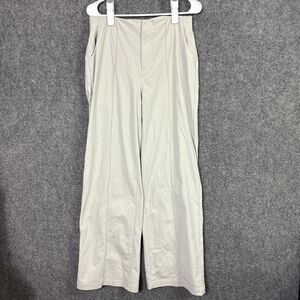 Vuori  Pants Womens Size M Gray Meta Wide leg Tailored Pintuk VW4035